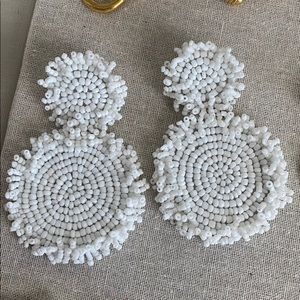 BaubleBar white beaded earrings